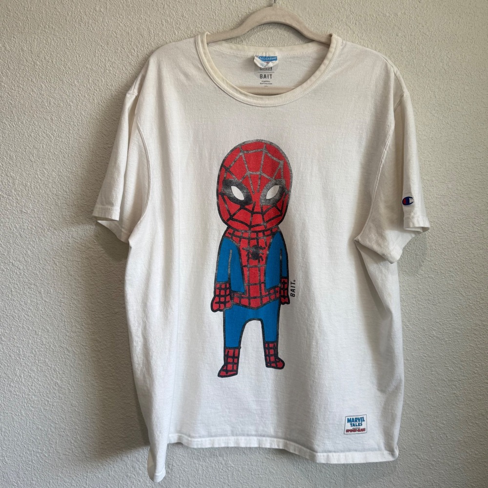 Champion x BAIT Marvel Spider-Man Graphic T-Shirt White XL Mens Marvel Tales